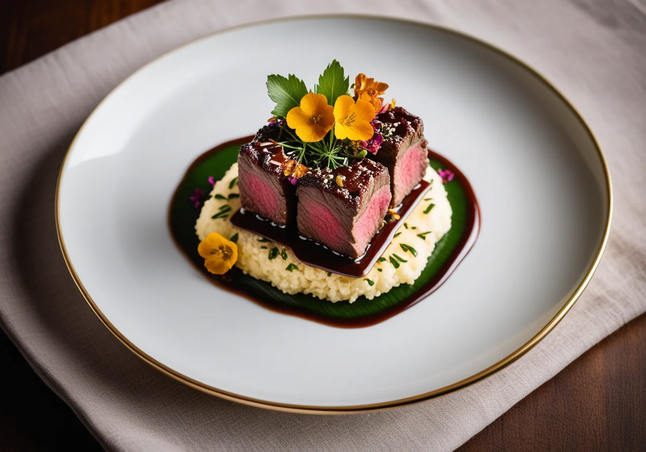 Beef Fillet in Teriyaki Style with Fried Chives