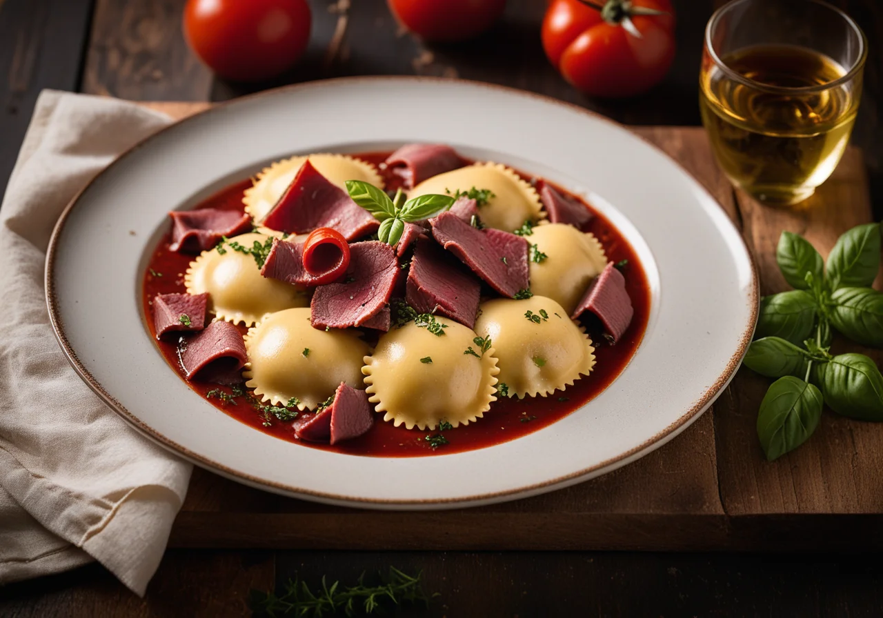 Ravioli with Meat Sauce