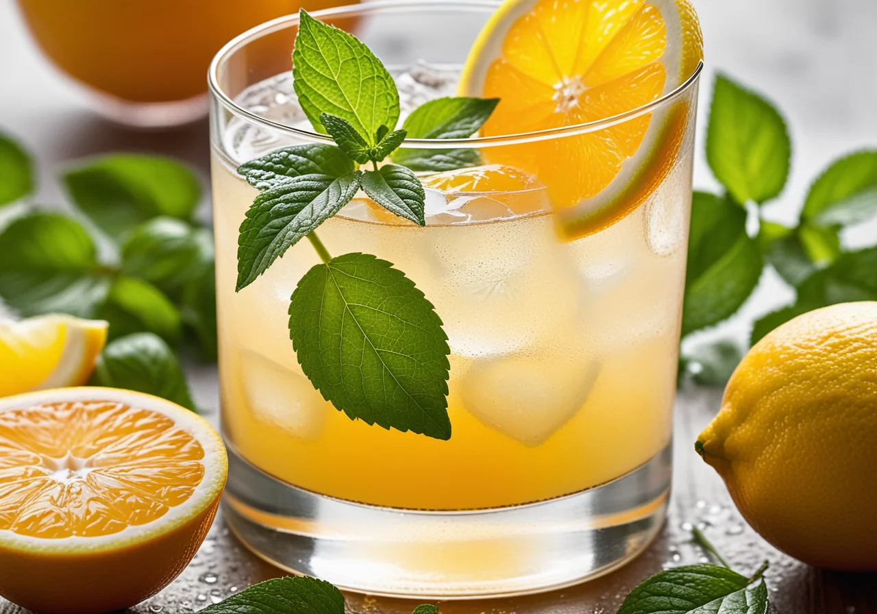 Orange Drinks with Lemon Balm