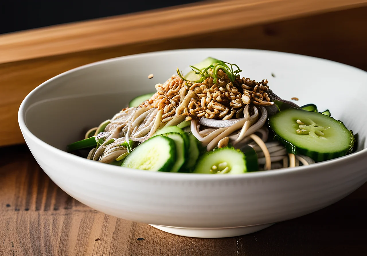 Soba Noodle Salad with Cucumbers and Sesame