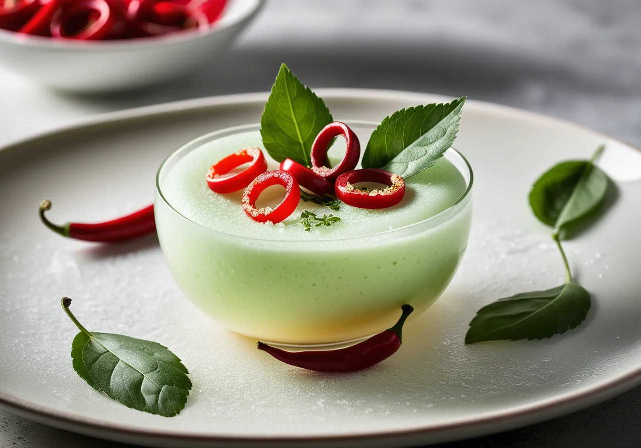 Champagne Lime Sorbet with Cilantro and Chili
