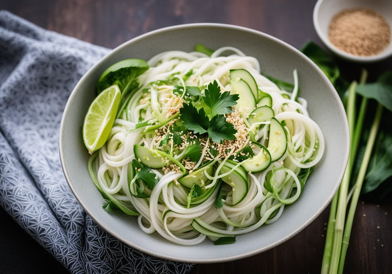Rice Noodles with Pak Choi