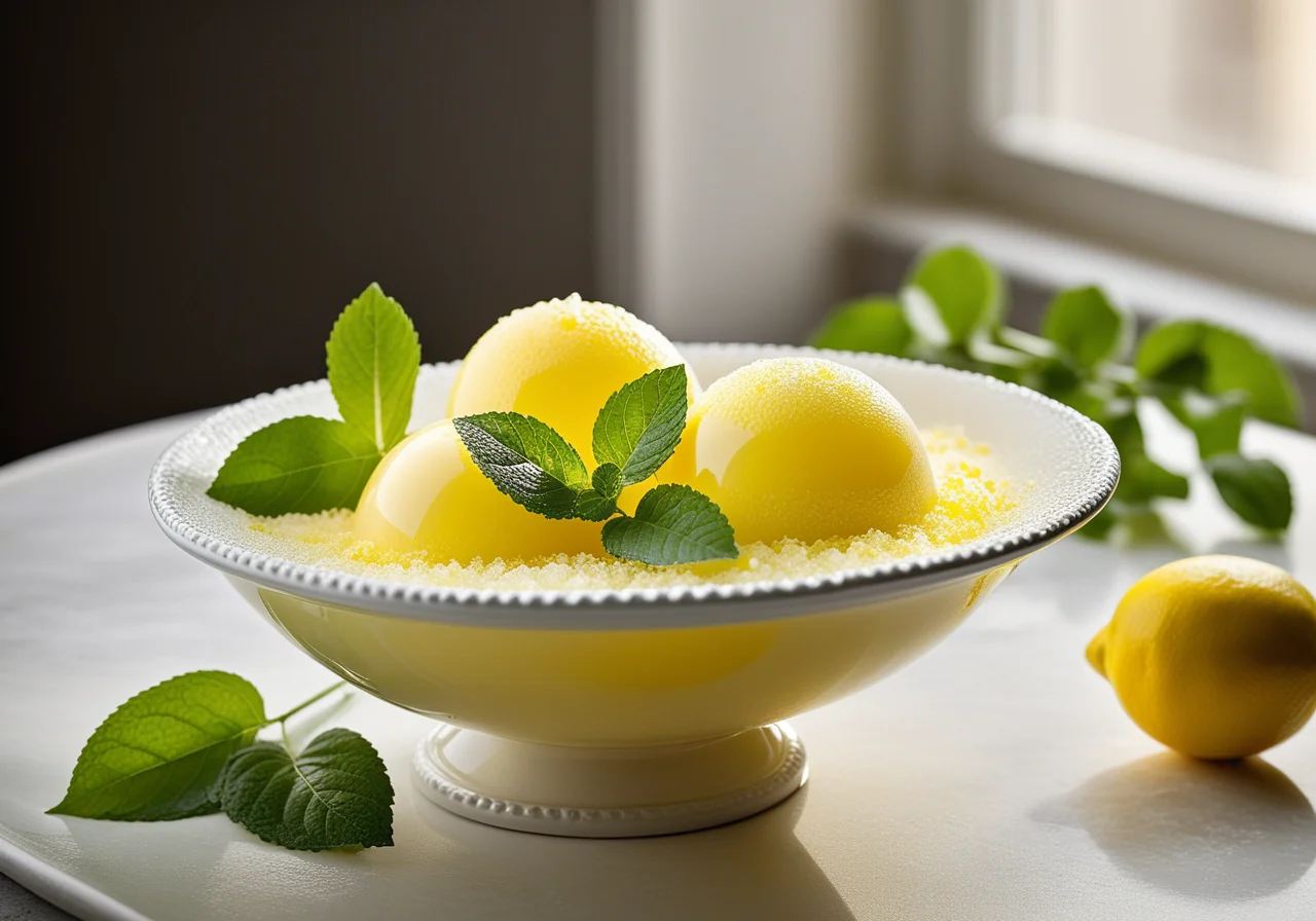 Lemon Sorbet in Lemon