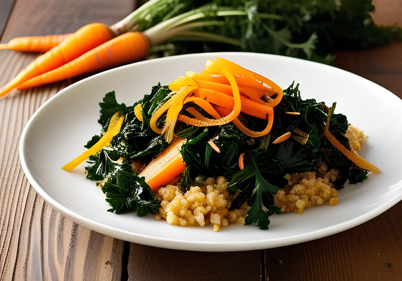 Carrot Kale Pan with Bulgur