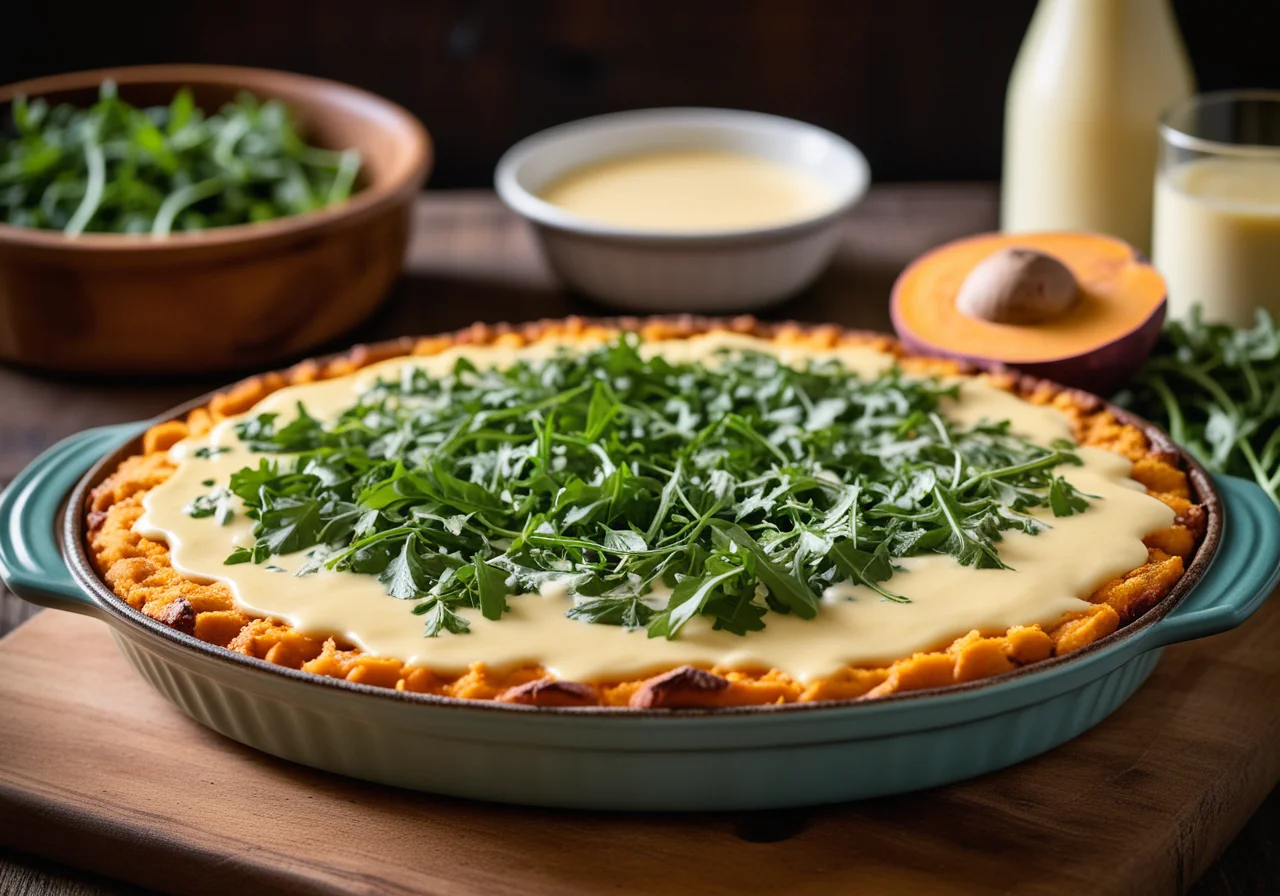 Sweet Potato Casserole with Arugula