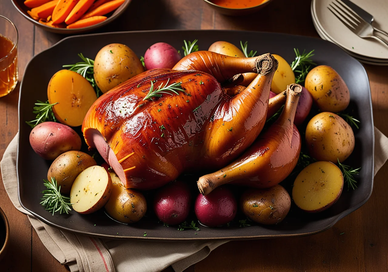 Glazed Ham with Vegetables