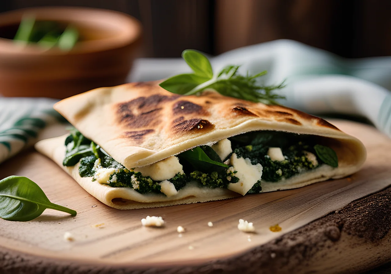 Flatbread with Feta Spinach Filling