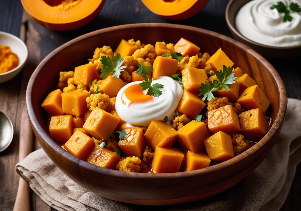 Stewed Pumpkin with Cauliflower