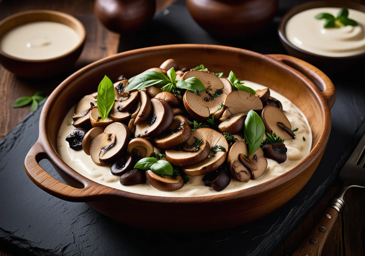 Turkey Pan with Mushrooms and Basil
