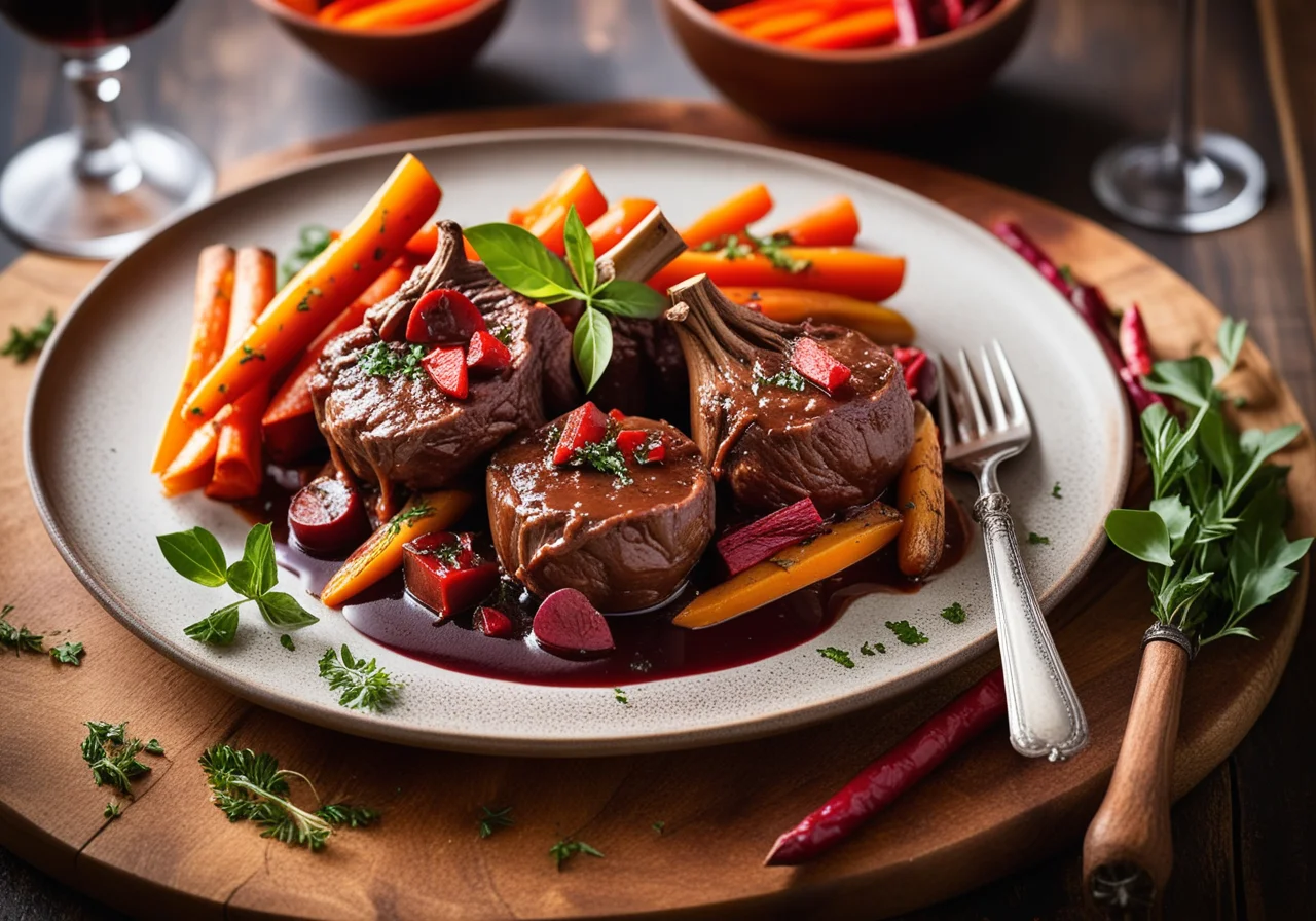 Stewed Veal Shanks with Vegetables