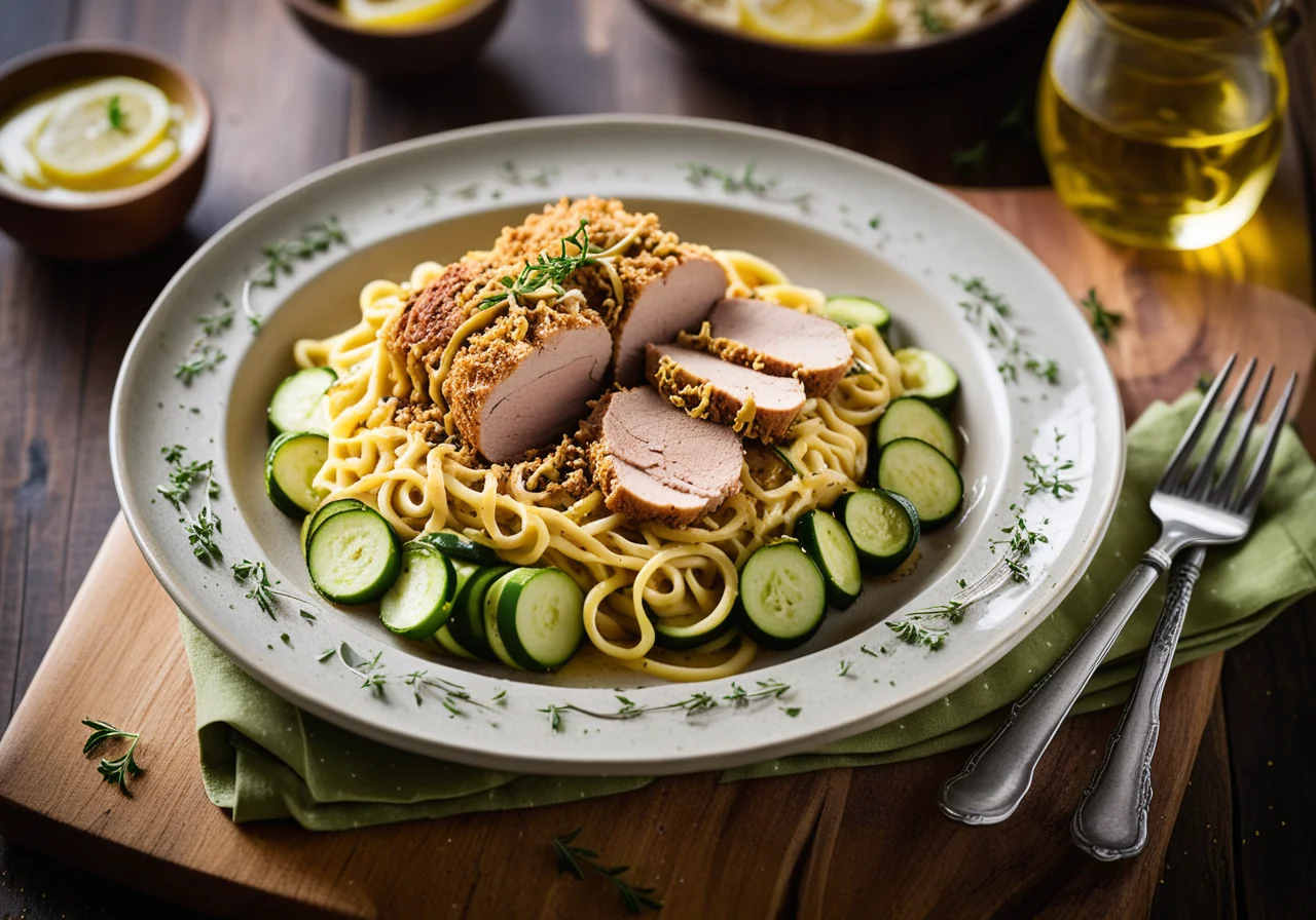 Zucchini Pasta with Turkey Strips