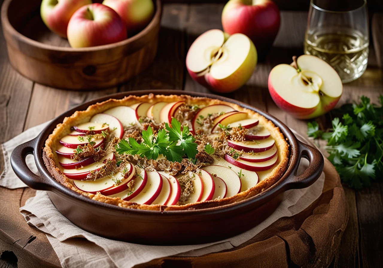 Herring Gratin with Anchovies and Apples