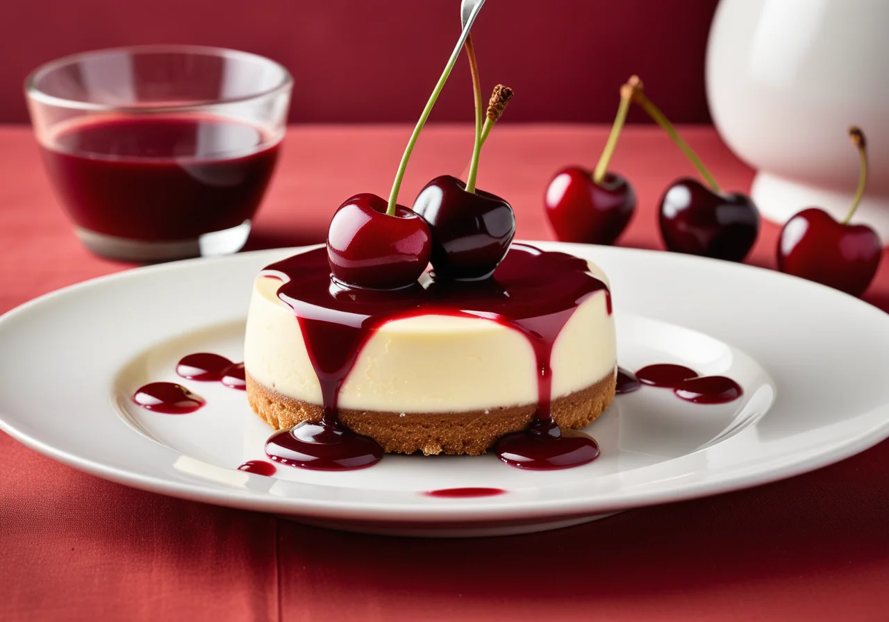 Cheesecake with Cherry Sauce