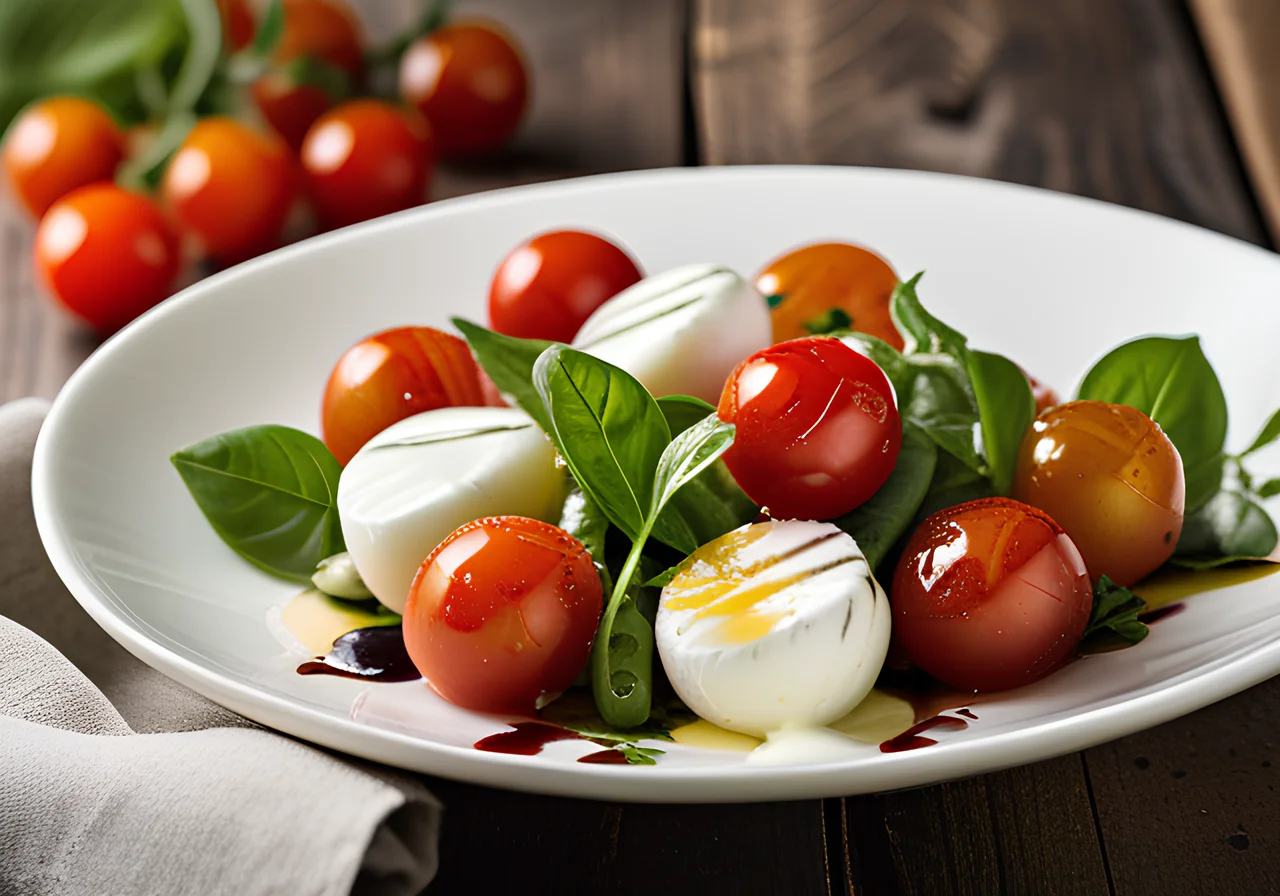 Green Salad with Tomatoes and Mozzarella