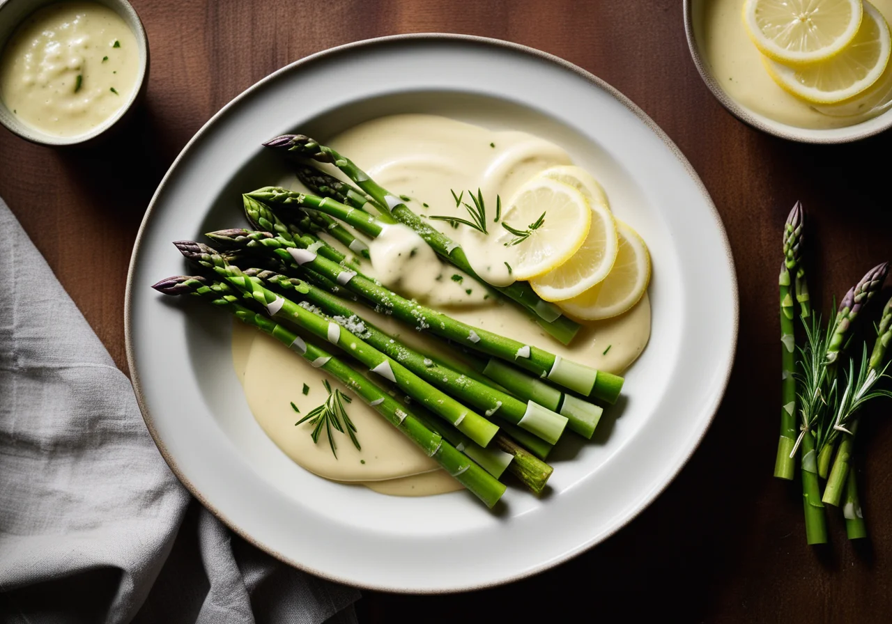 Green Asparagus with Tarragon Lemon Dip