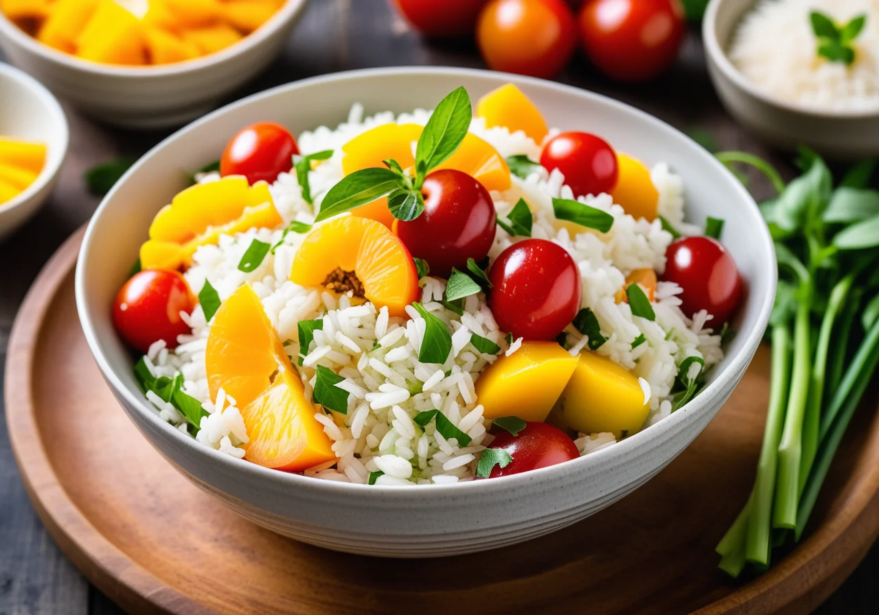Rice Mango Salad with Tomatoes