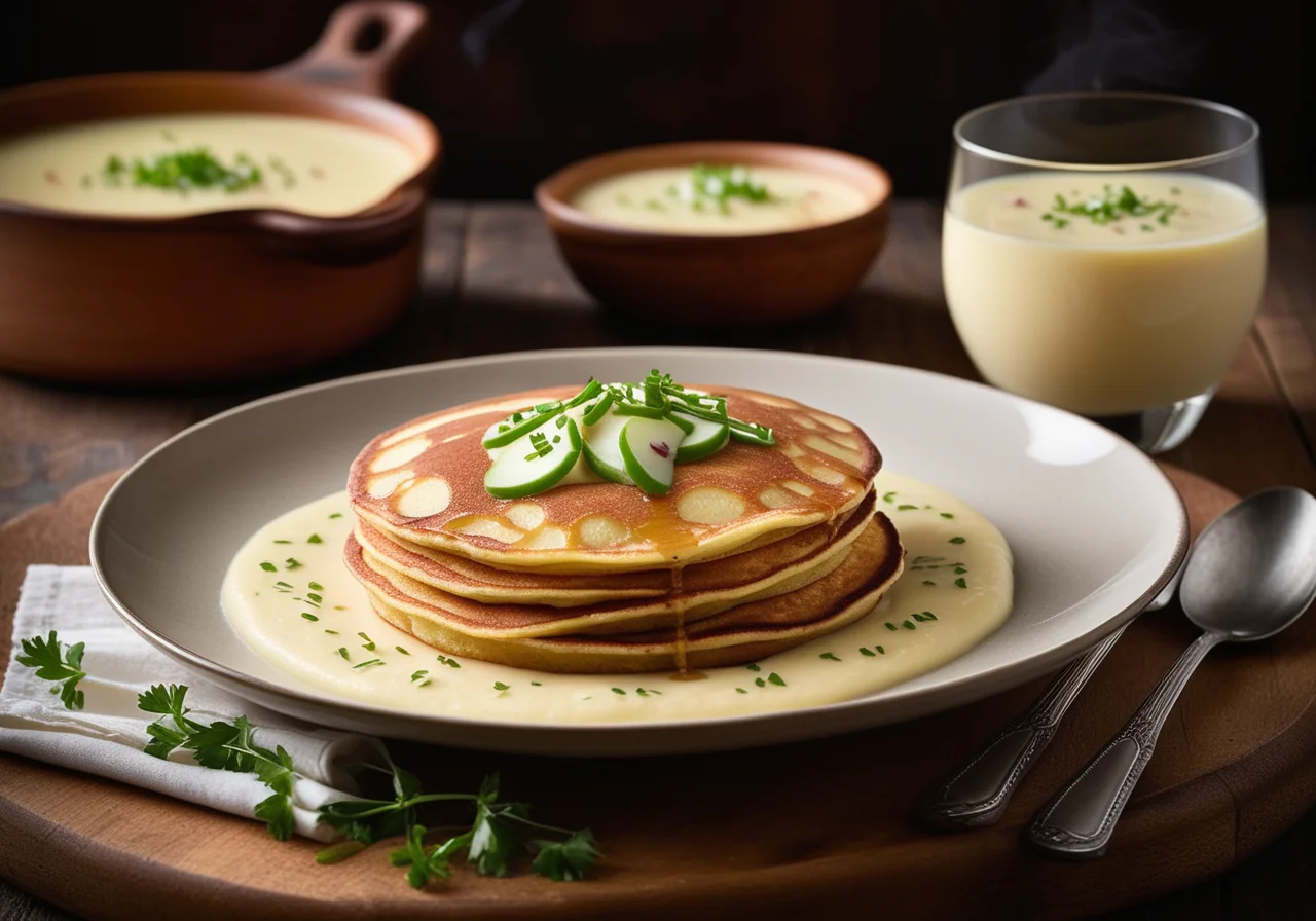 Apple Pancakes with Potato Soup