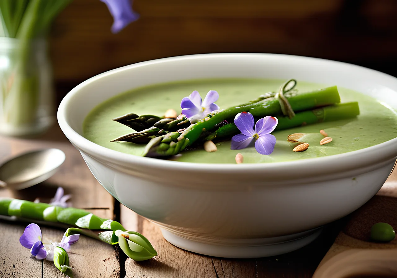 Pea-Mint Soup with Green Vegetables
