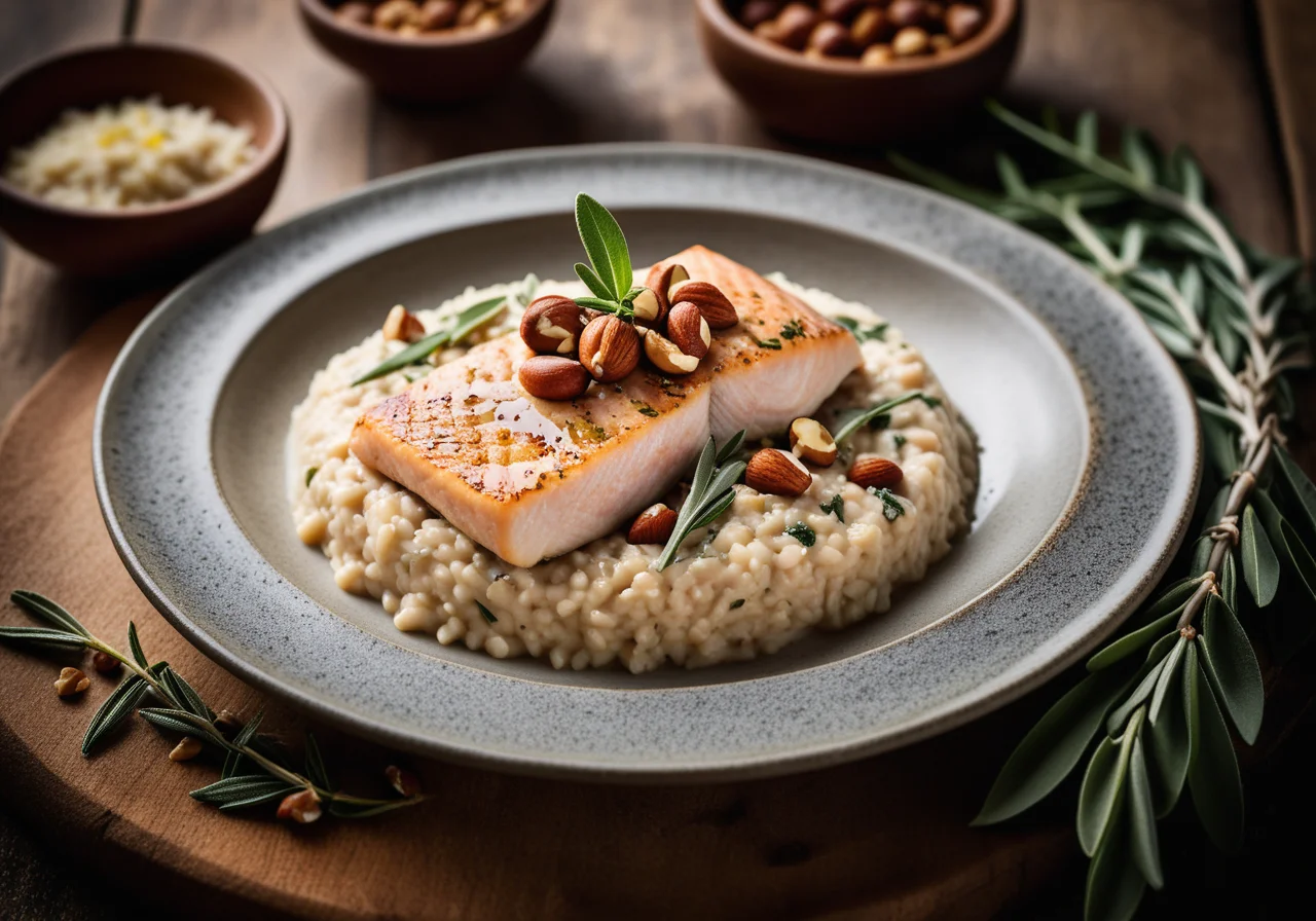 Saltimbocca Redfish and Hazelnut Risotto
