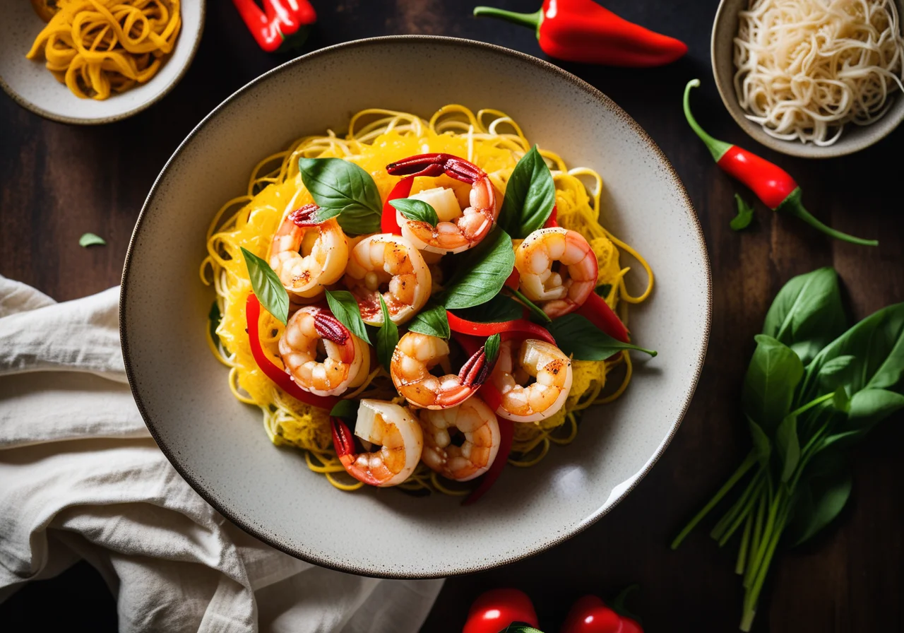 Spicy Ginger Shrimp with Turmeric Cauliflower