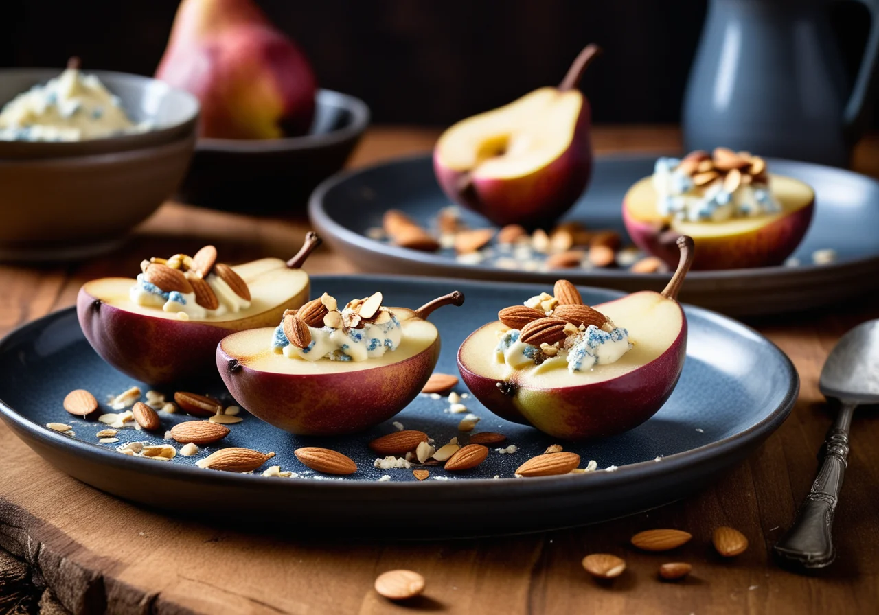 Roasted Pears with Blue Cheese