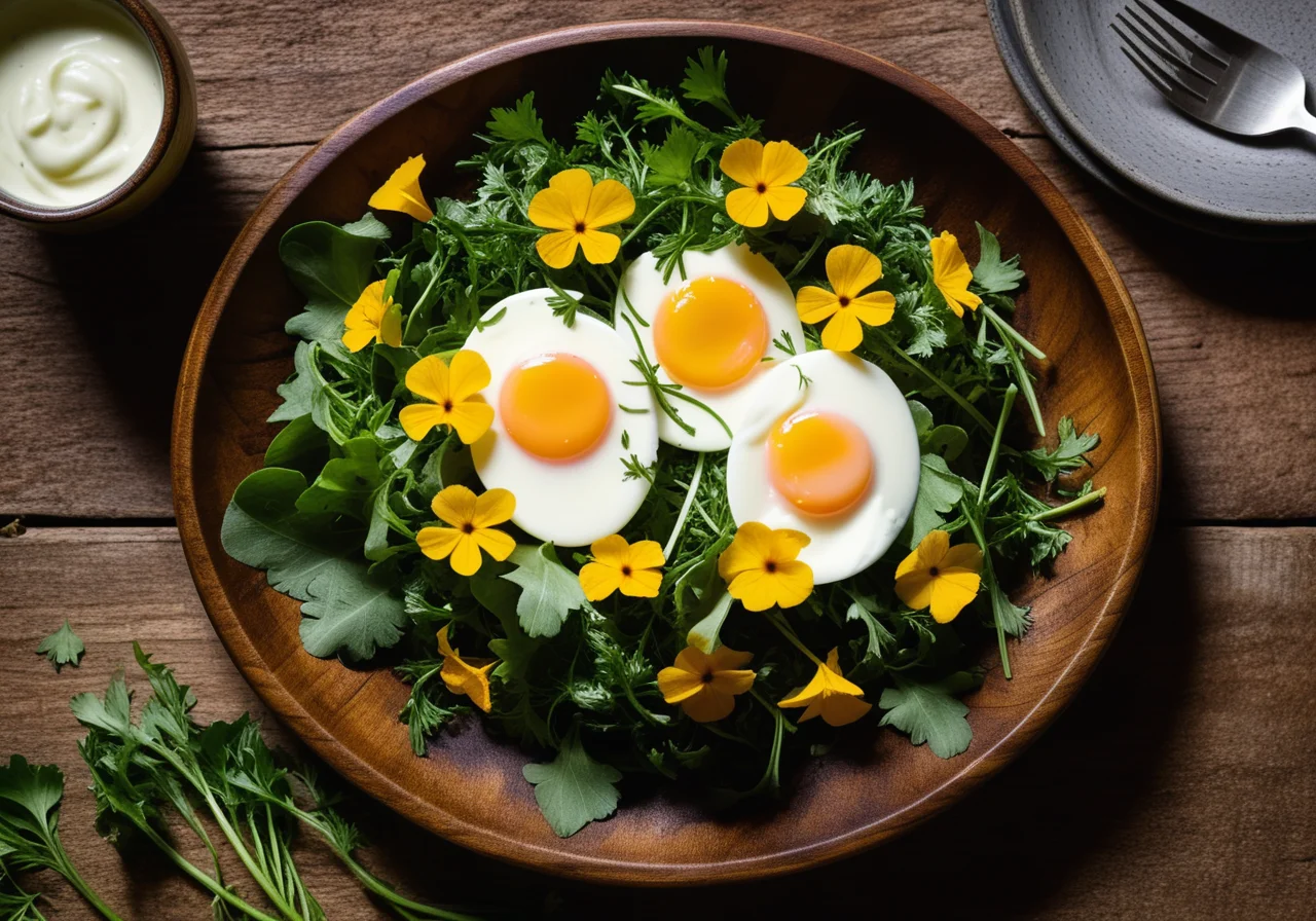 Herb Salad with Yogurt Sauce