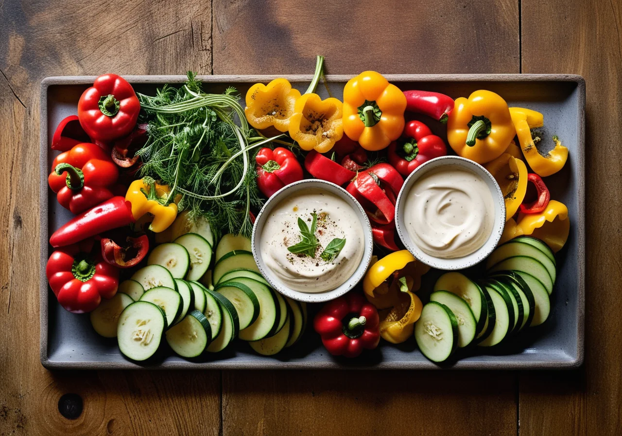 Grilled Vegetables with Yogurt Herb Dip