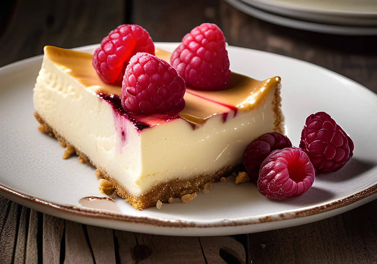 Raspberry Cheesecake with Almond Meringue Crust