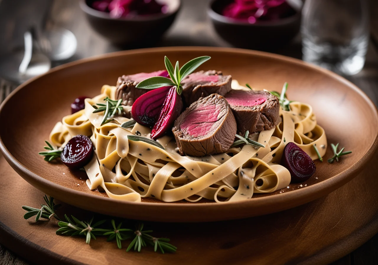Beef Fillet with Mushroom Tagliatelle