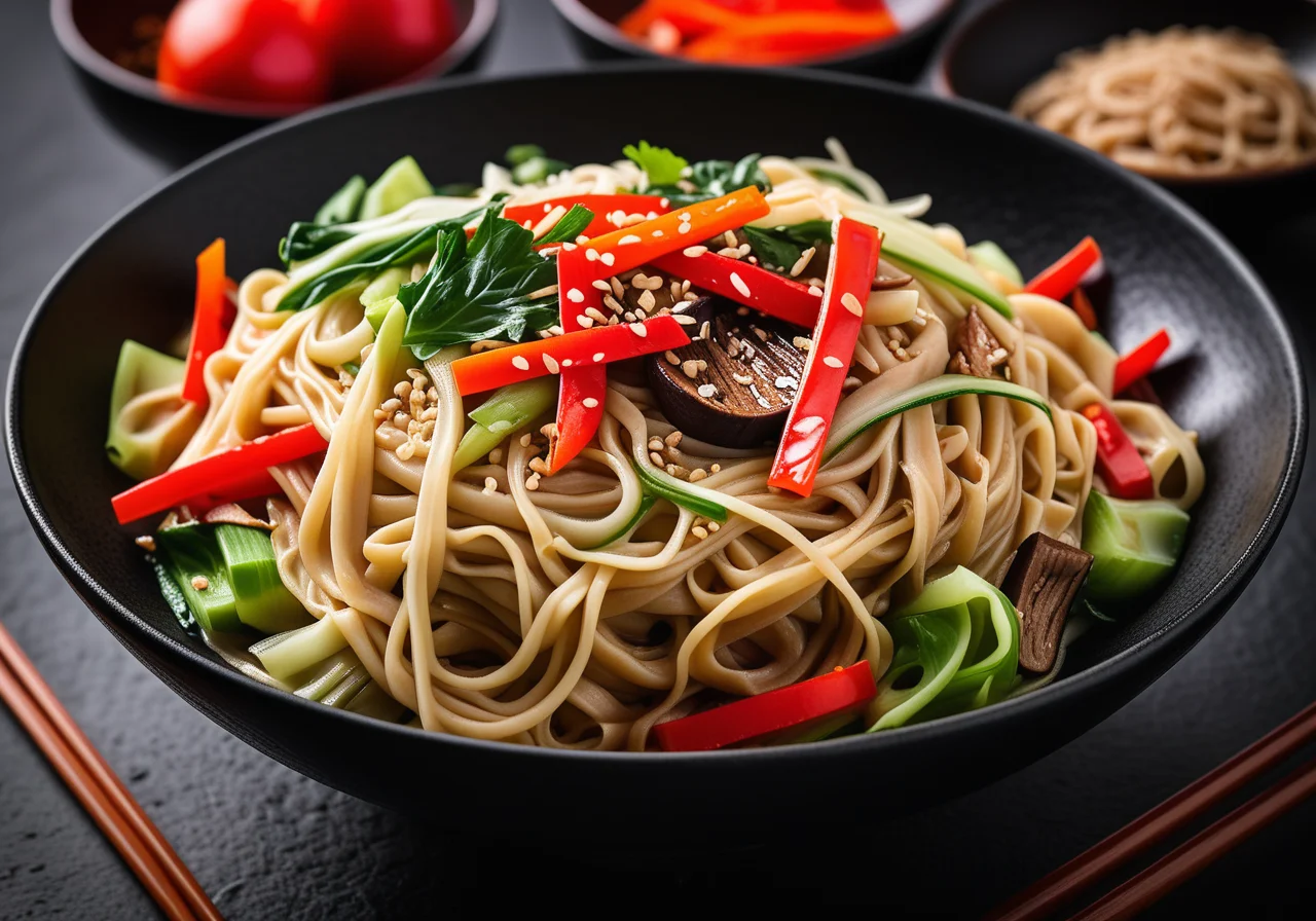 Chinese Egg Noodles with Vegetables
