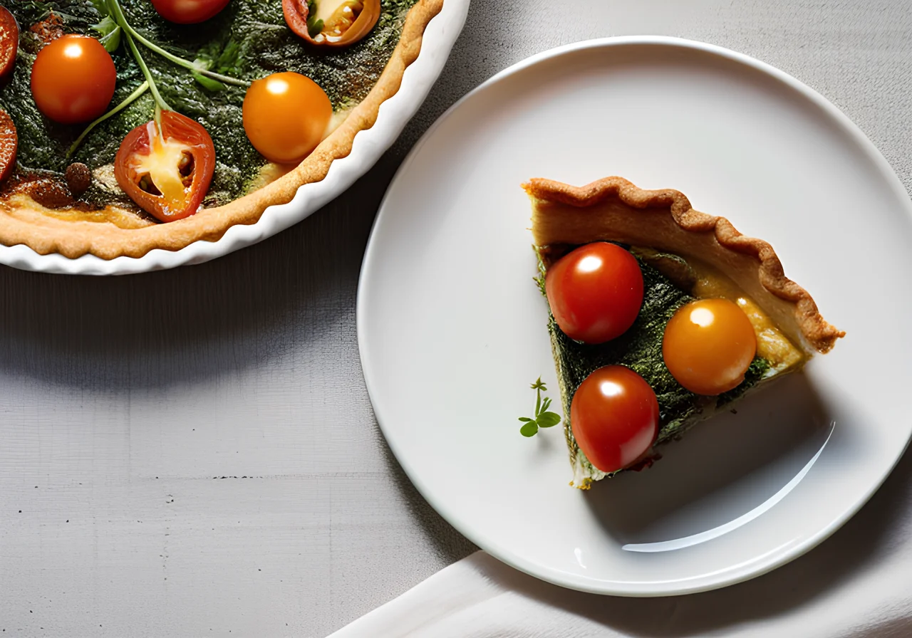 Wild Garlic and Tomato Quiche