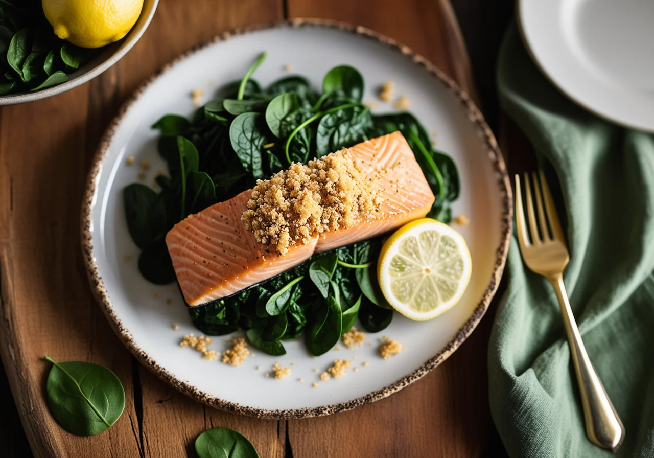Salmon Fillet with Spinach
