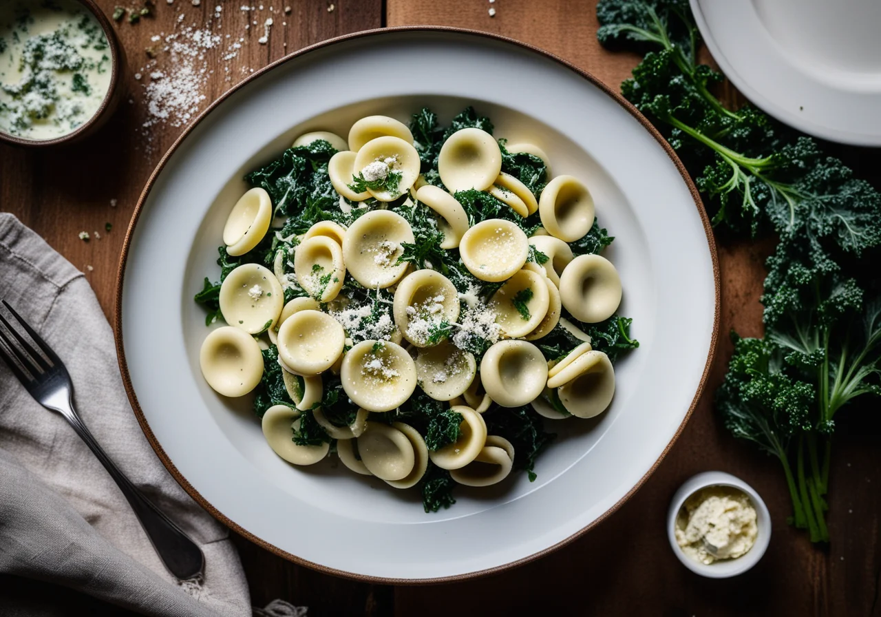 Kale Orecchiette with Gorgonzola