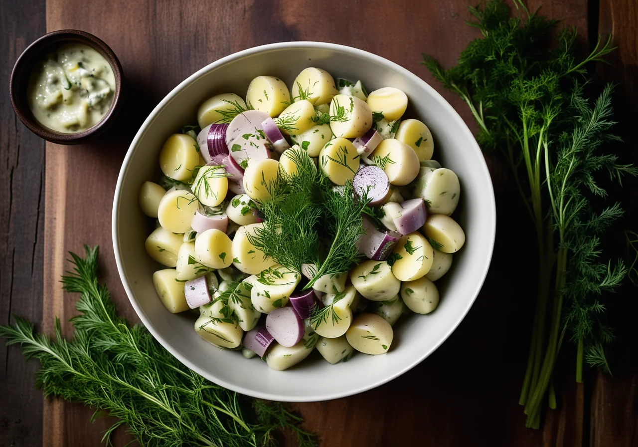 Bean Salad with Pickled Herring and Potatoes for Christmas