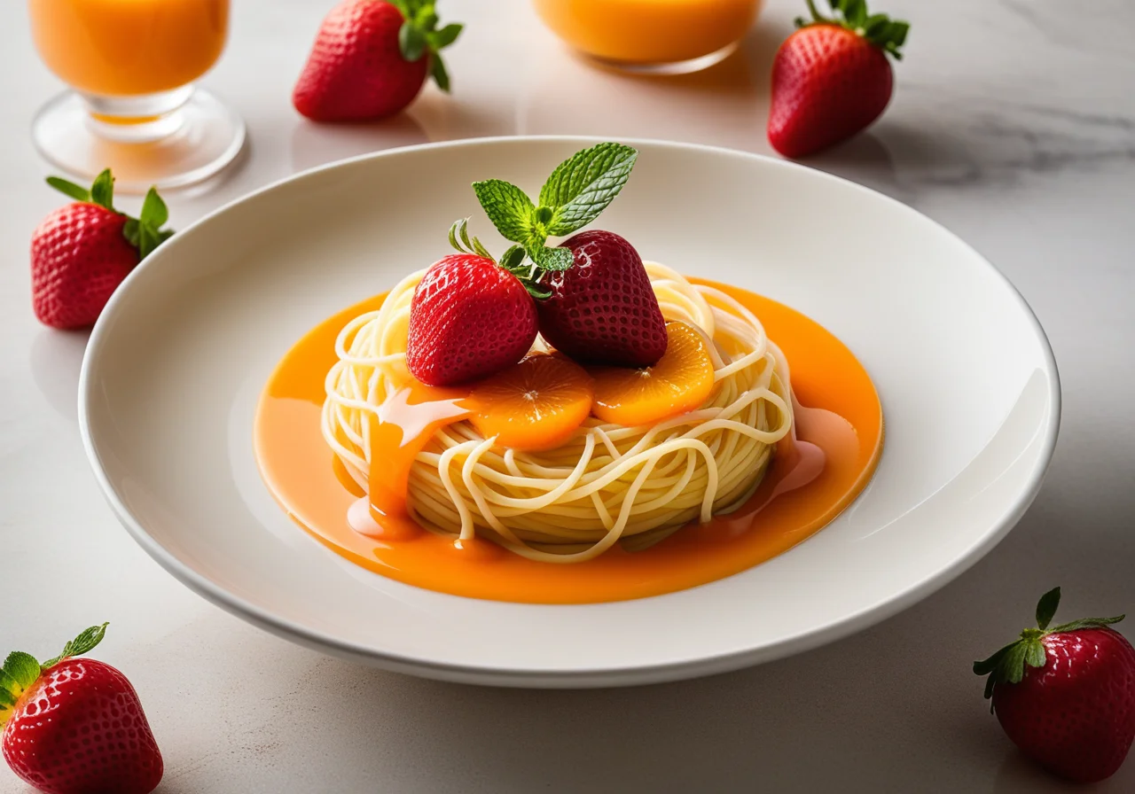 Orange Noodles in Punsch Zabaione