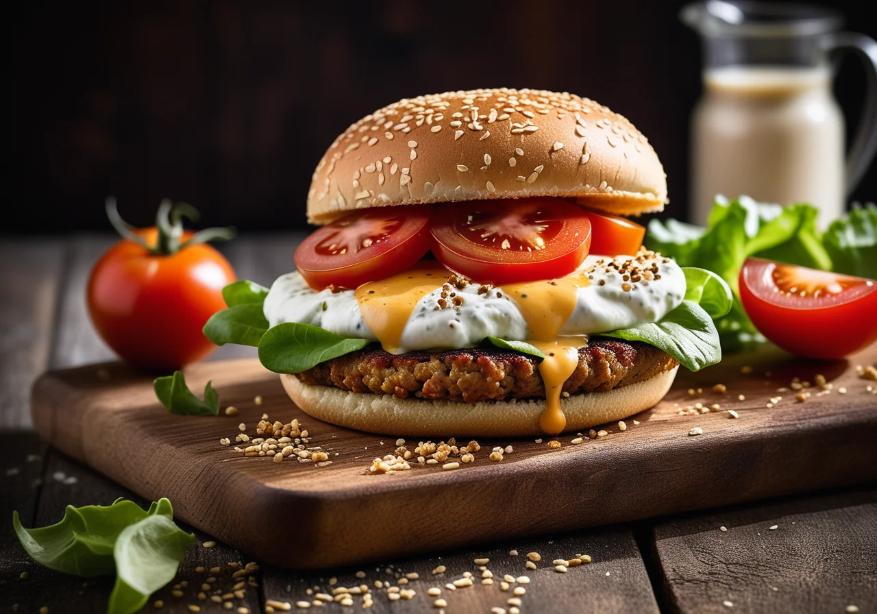 Vegi Burger with Quark Cream