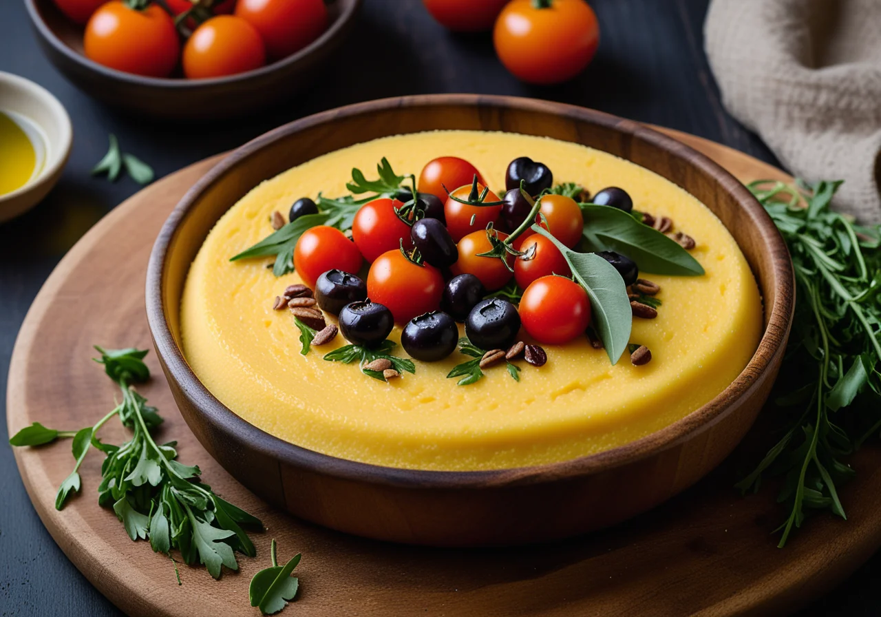 Cheese Polenta with Mediterranean Salad