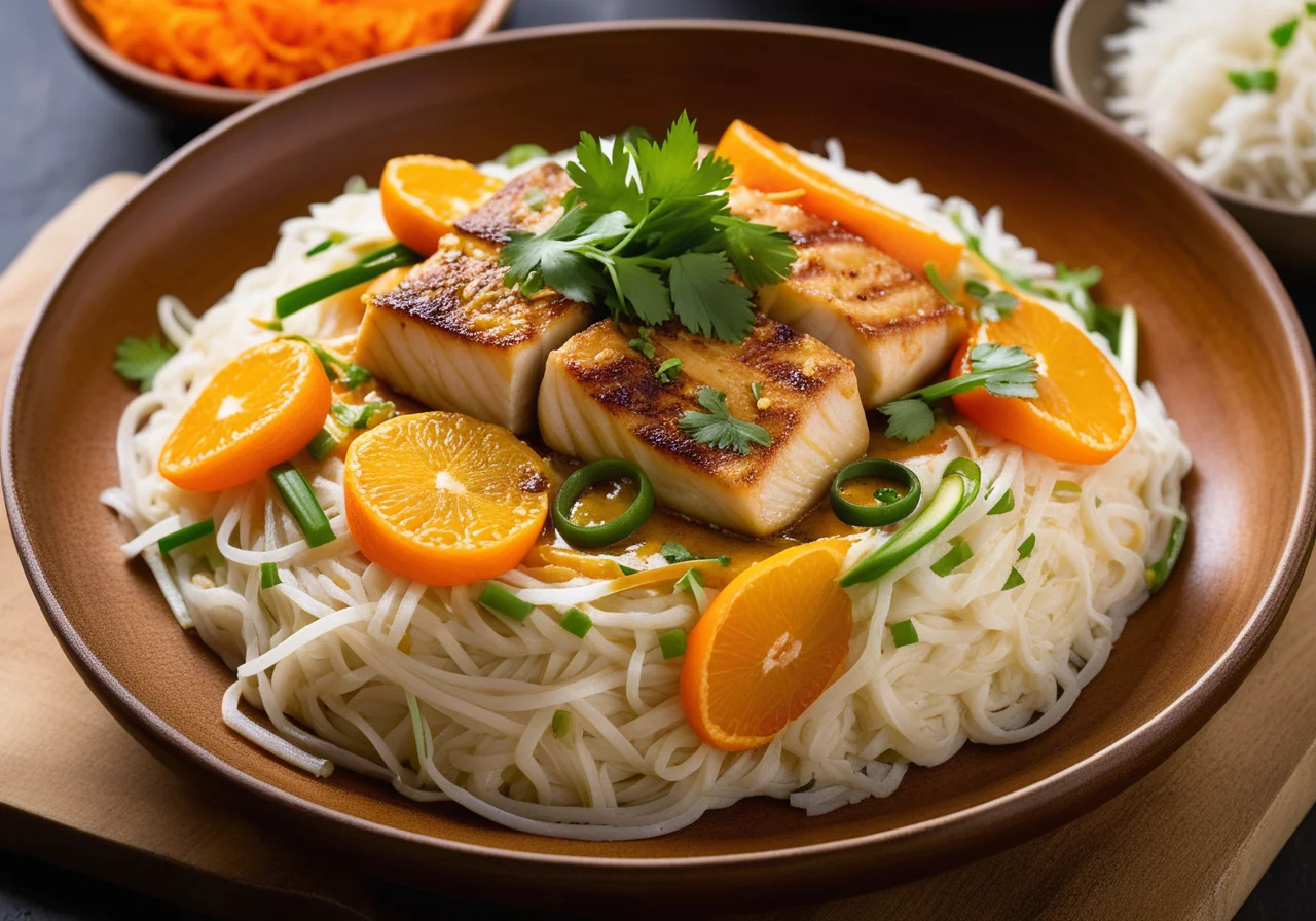 Tilapia Fillet in Curry Sauce with Rice Noodles