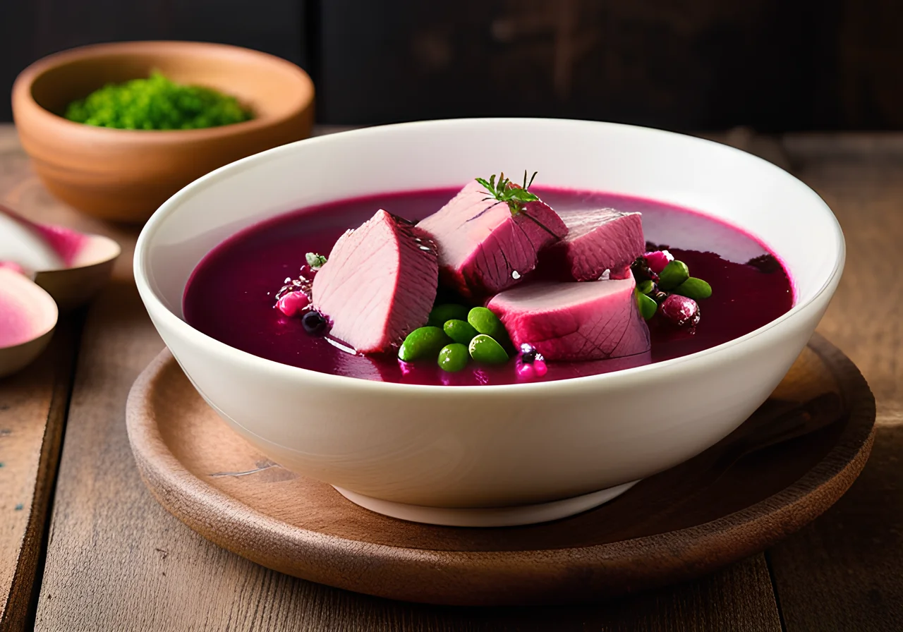 Chicken Soup with Beetroot