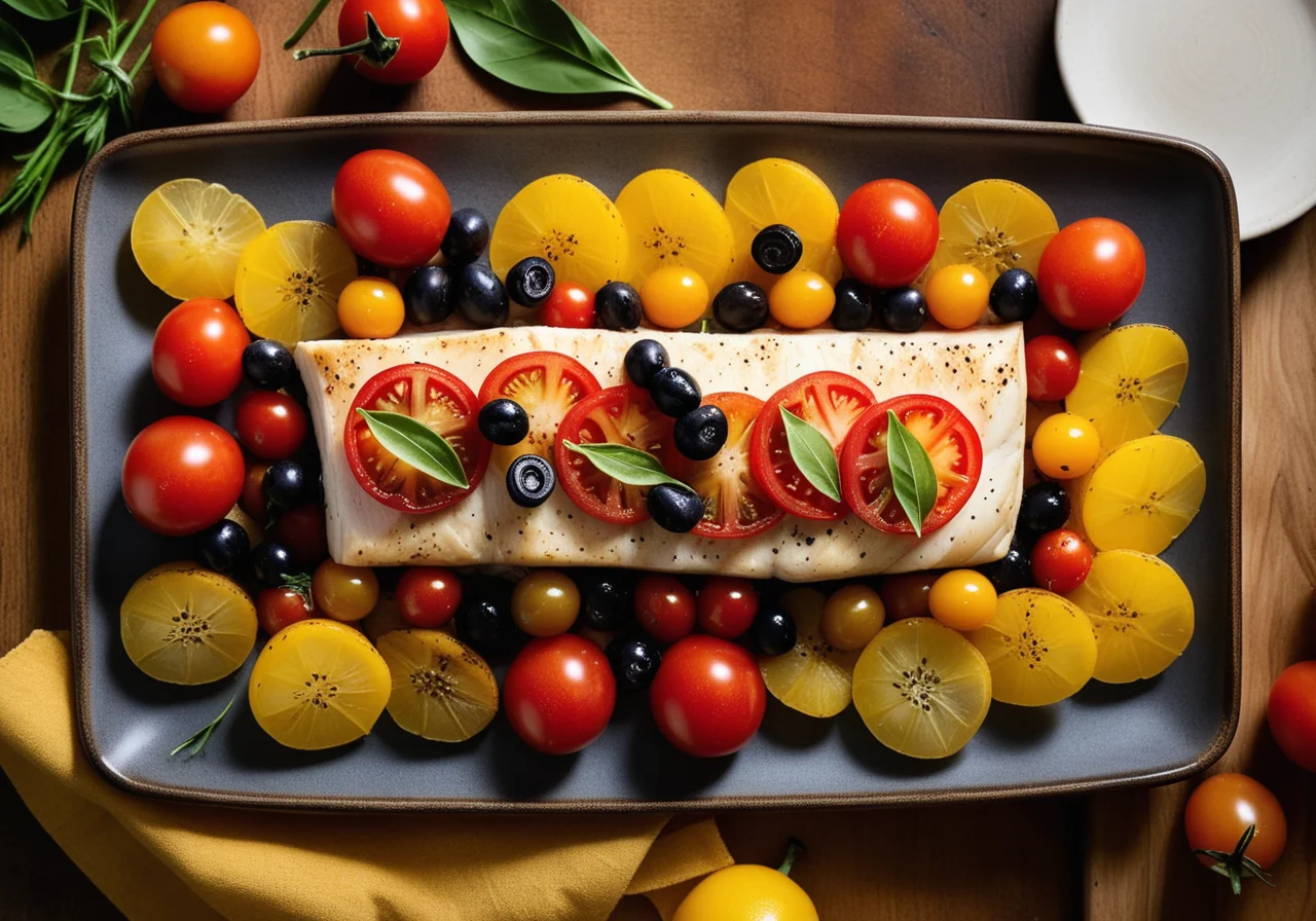 Baked Cod with Olives