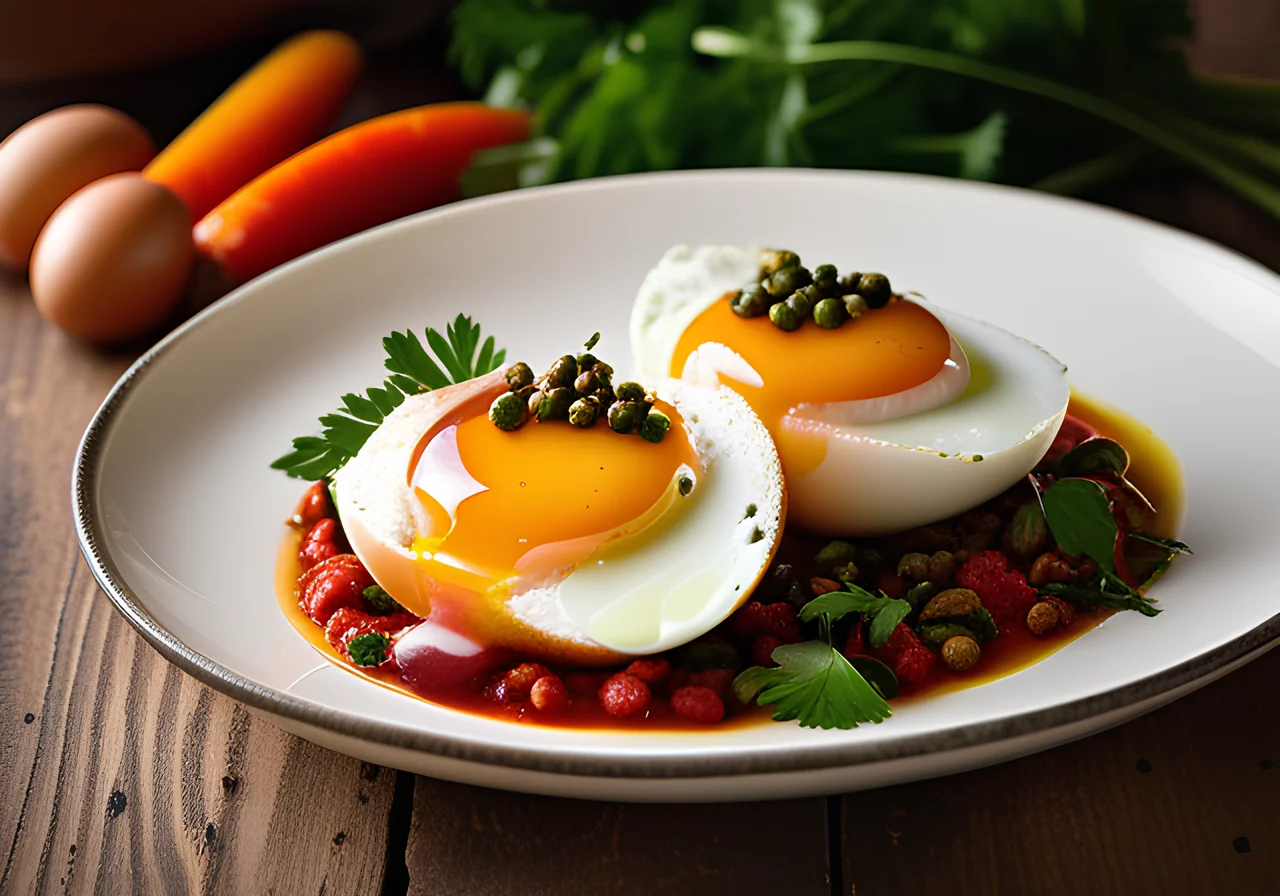 Poached Eggs in Vegetable Sauce