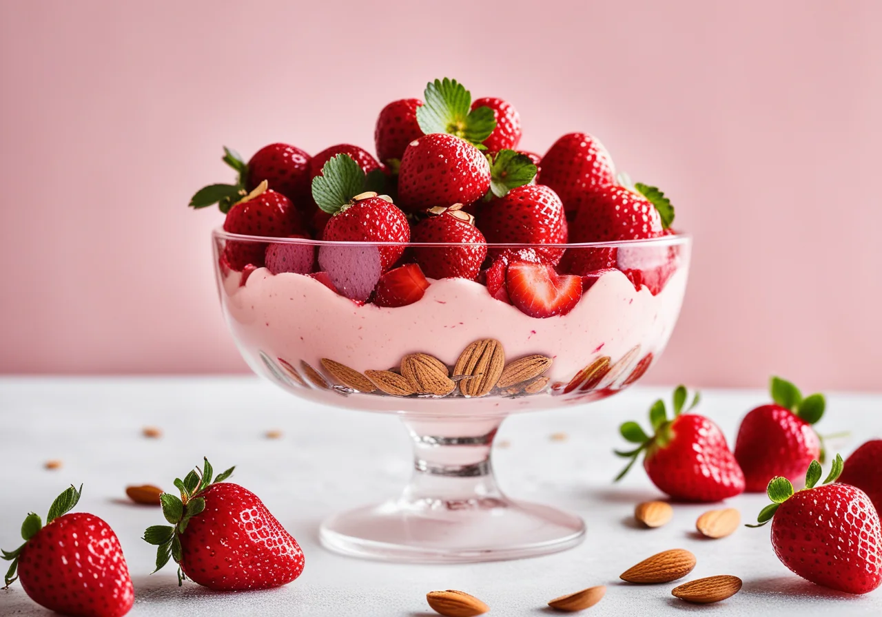 Wild Strawberry Cream with Almonds