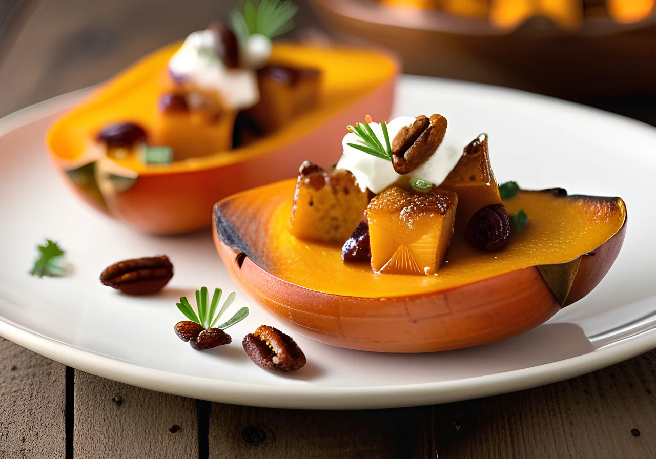 Baked Butternut Squash with Goat Cheese