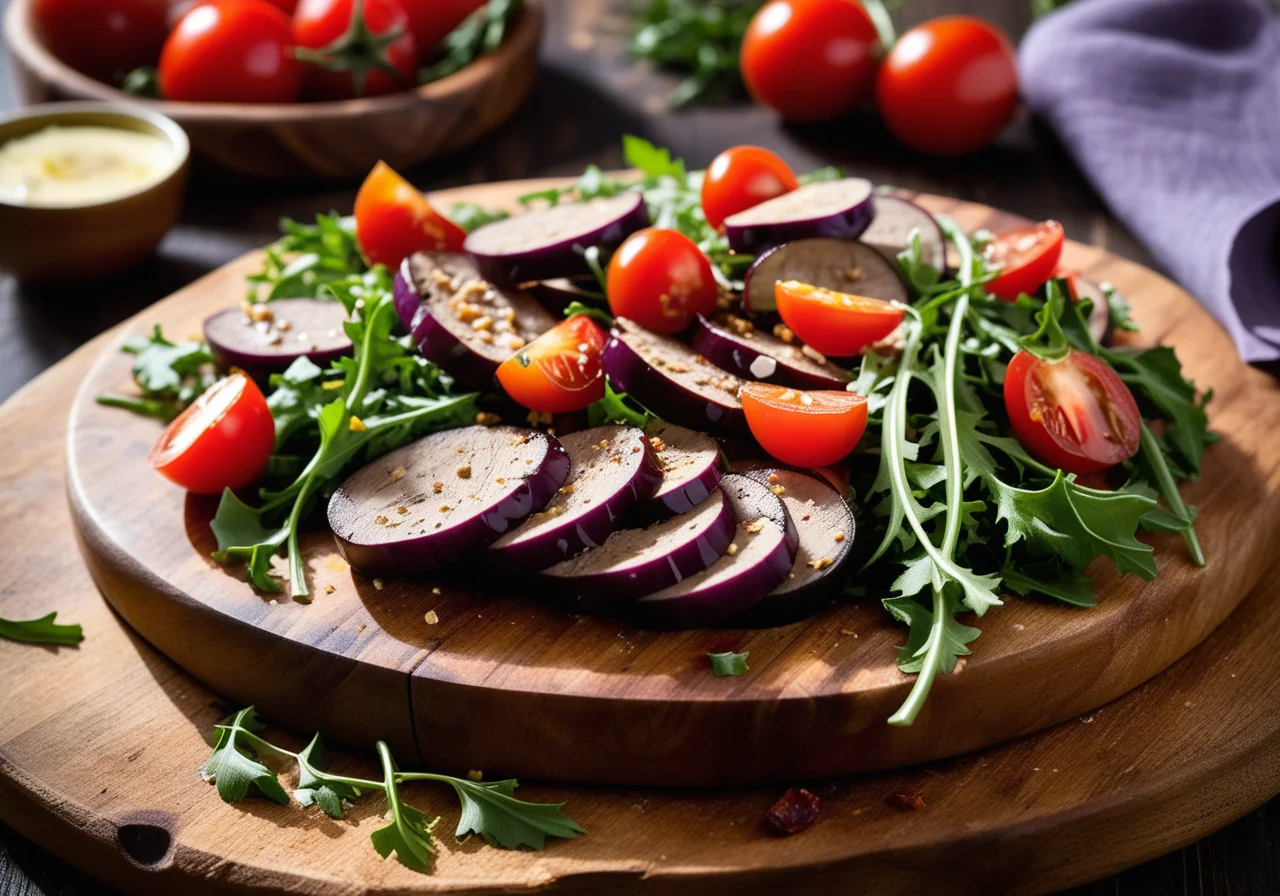 Eggplant Veal Salad with Sun-Dried Tomatoes