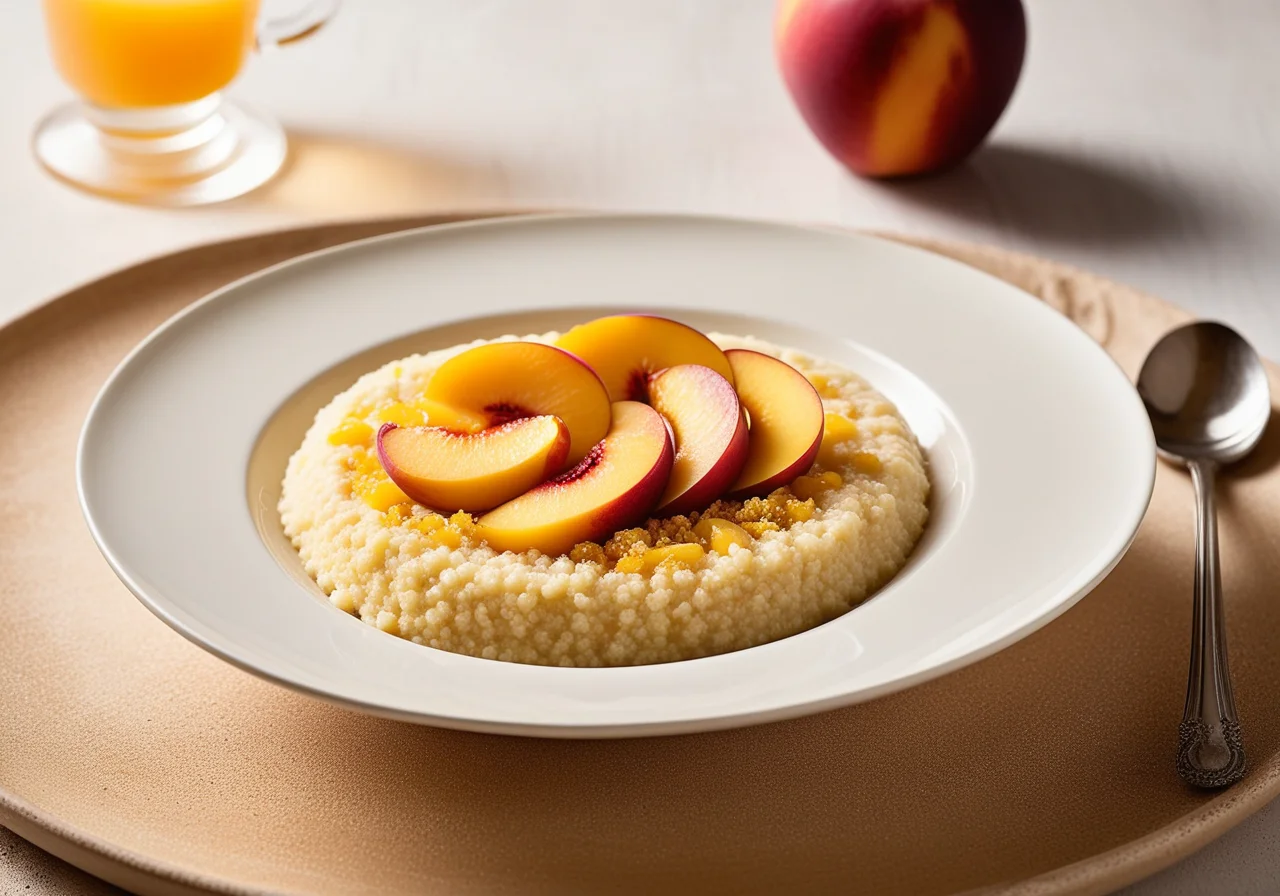 Couscous Porridge with Peach