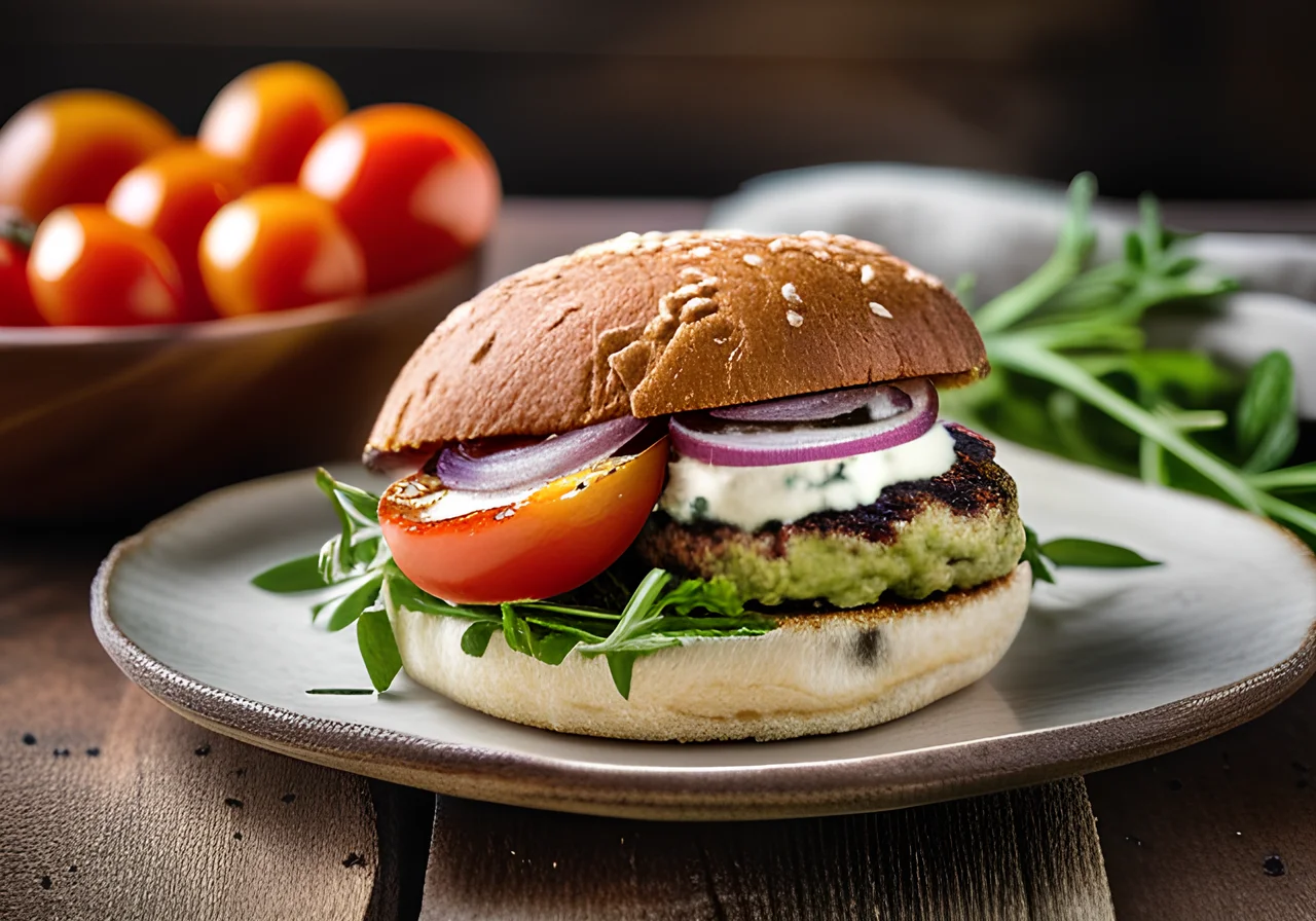 Avocado and Goat Cheese Burger