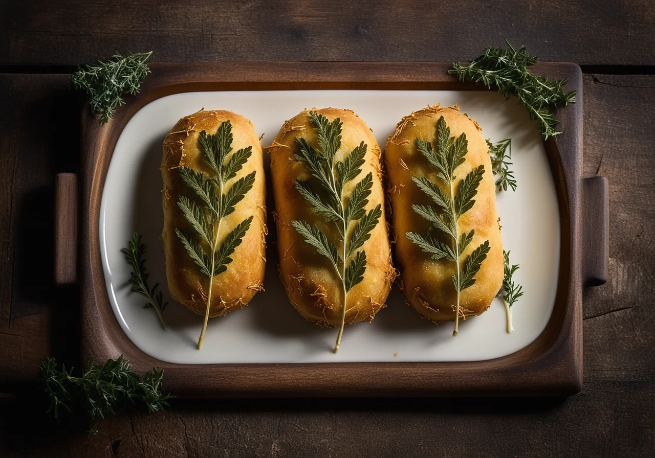 Baked Yarrow in Parmesan Dough