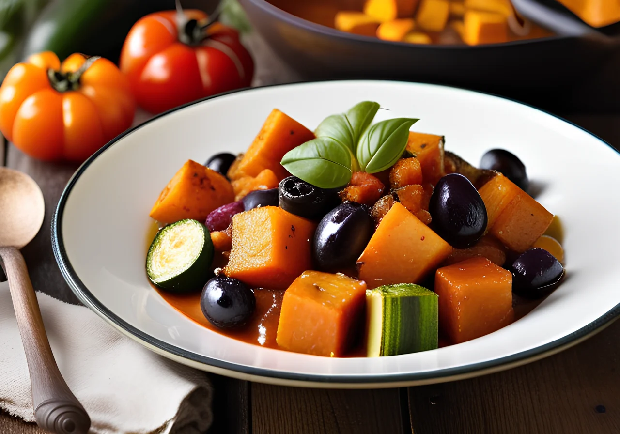 Vegetable Stew with Sweet Potatoes and Zucchini