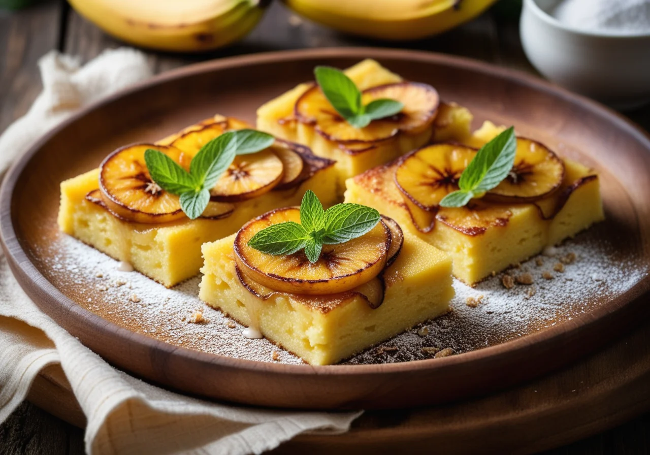 Sweet Polenta Gratin with Bananas (vegan)