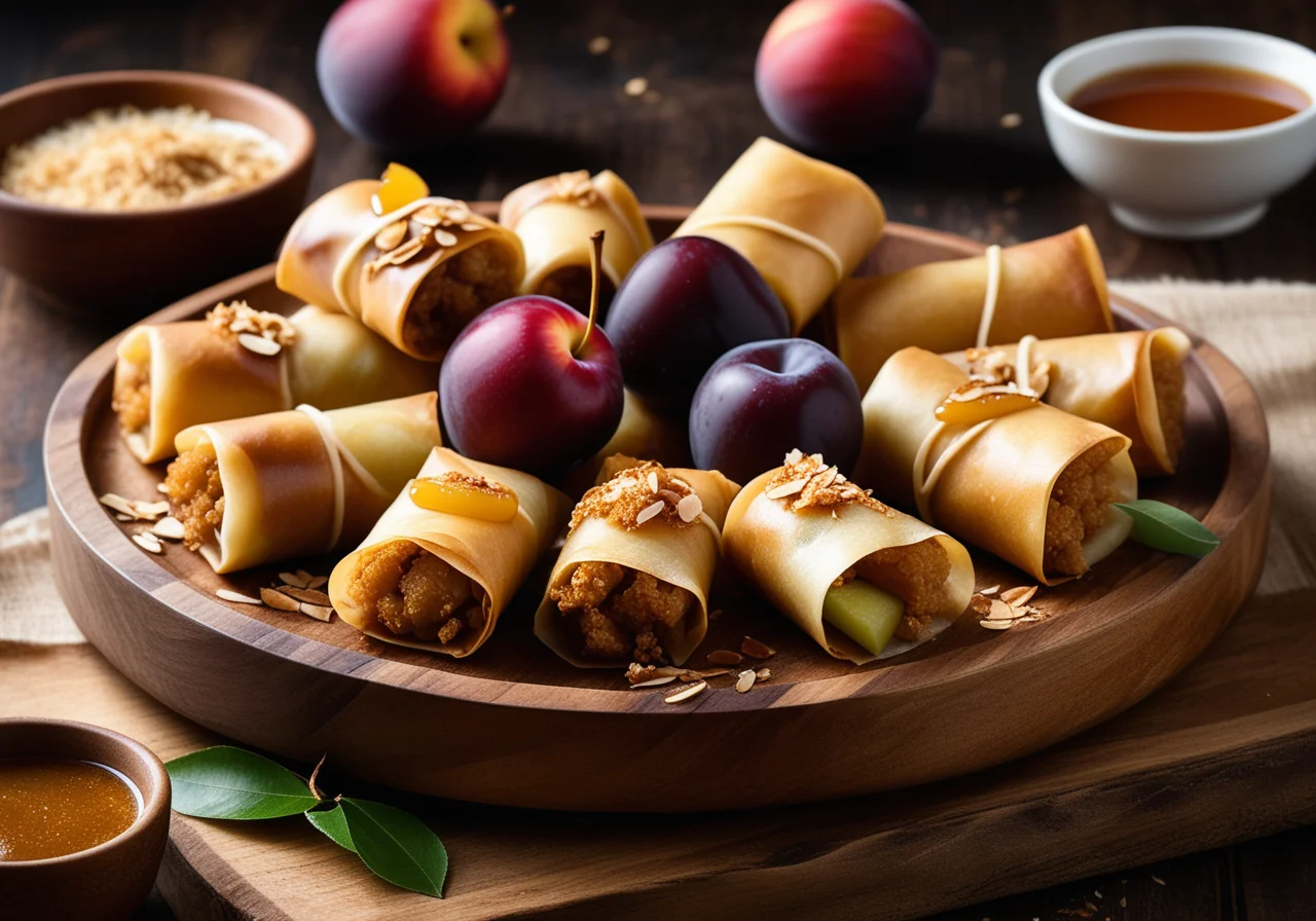 Sweet Spring Roll with Apple